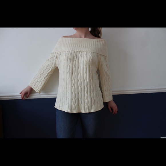 Croft & Barrow Womens Cream/White Sweater - Picture 2 of 5